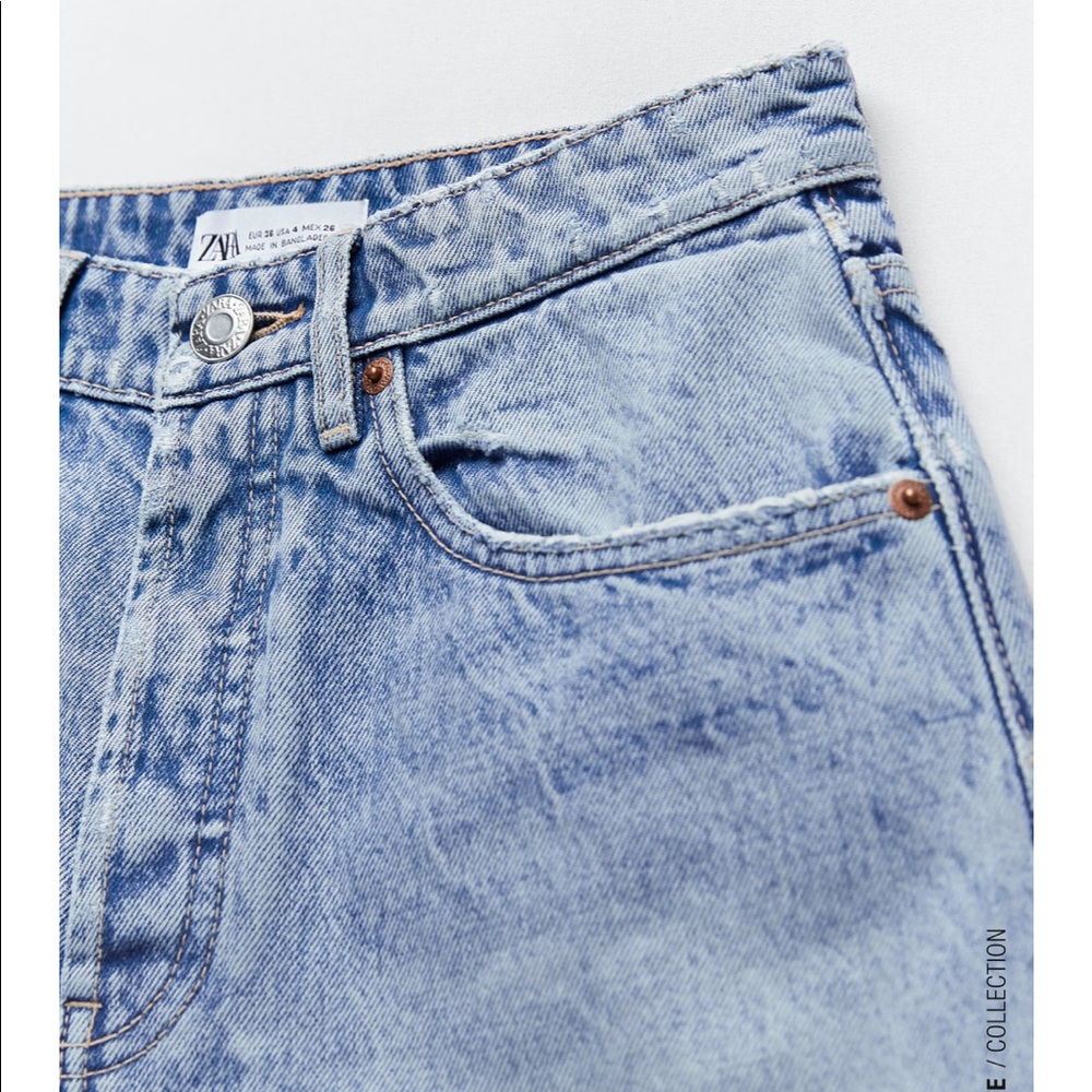 Zara Frayed High Rise Shorts - Picture 7 of 8